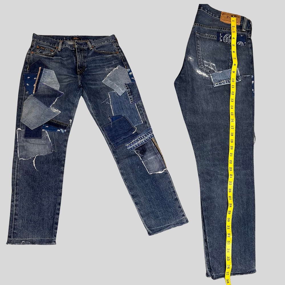 Polo Ralph Lauren Women's Blue Patchwork Boyfriend Jeans